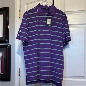 Purple Striped Men's Polo Shirt